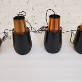Vintage black brass 'østerport' pendant and wall lamp by bent karlby for lyfa, denmark 1960s'