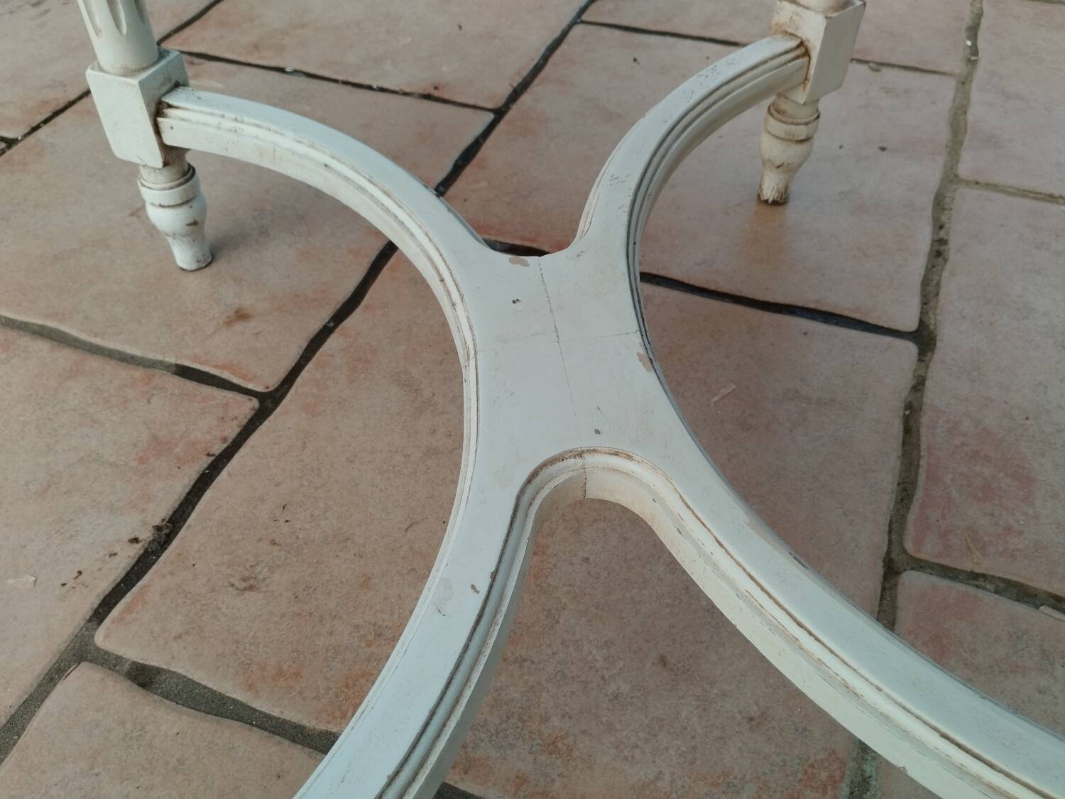 Antique Louis XVI style coffee table with marble top