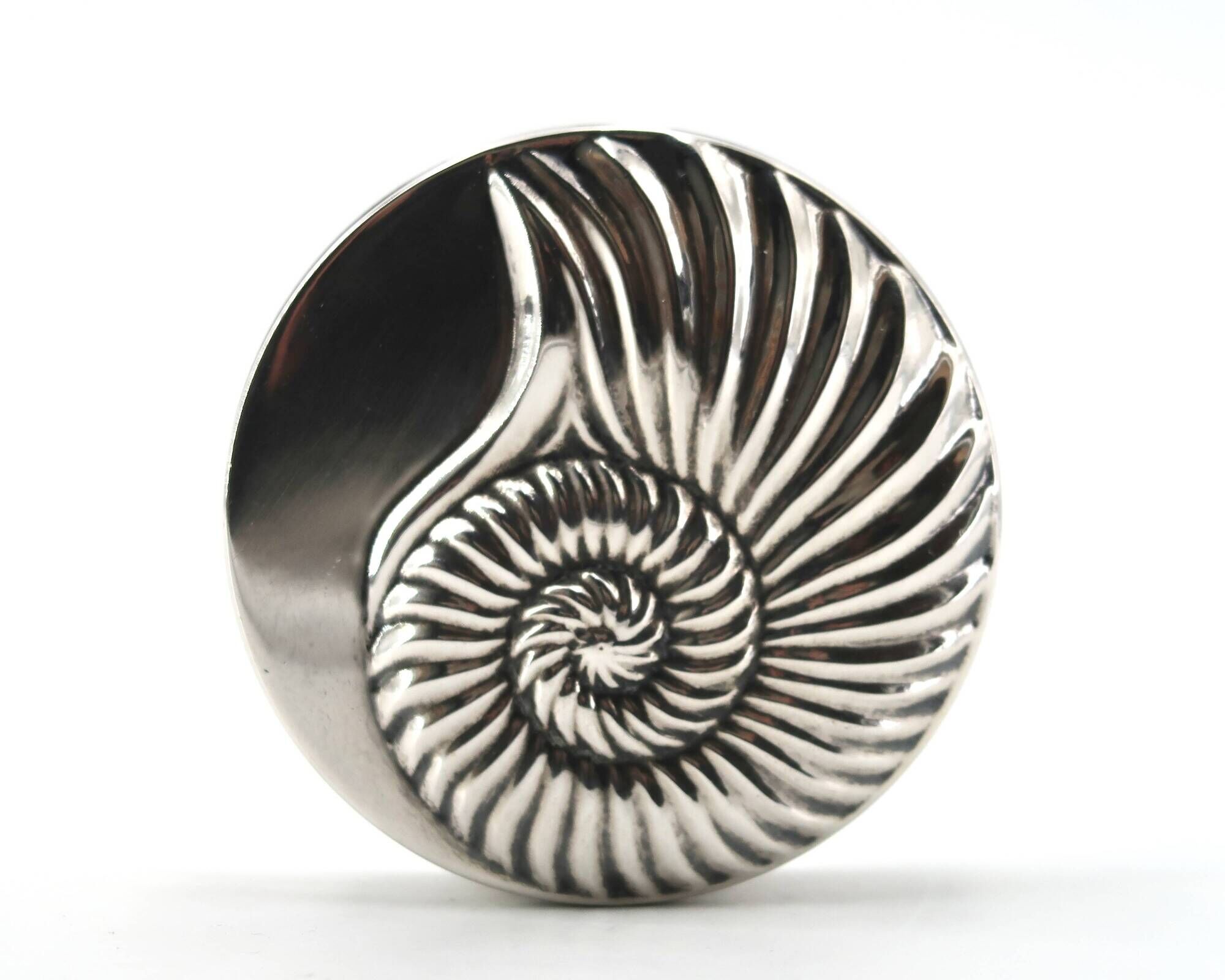 925 silver trinket dish adorned with a shell, 1950s