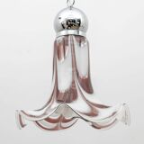 AVMazzega Mid-Century Modern Italian Murano Glass and Steel Pendant, 1970s