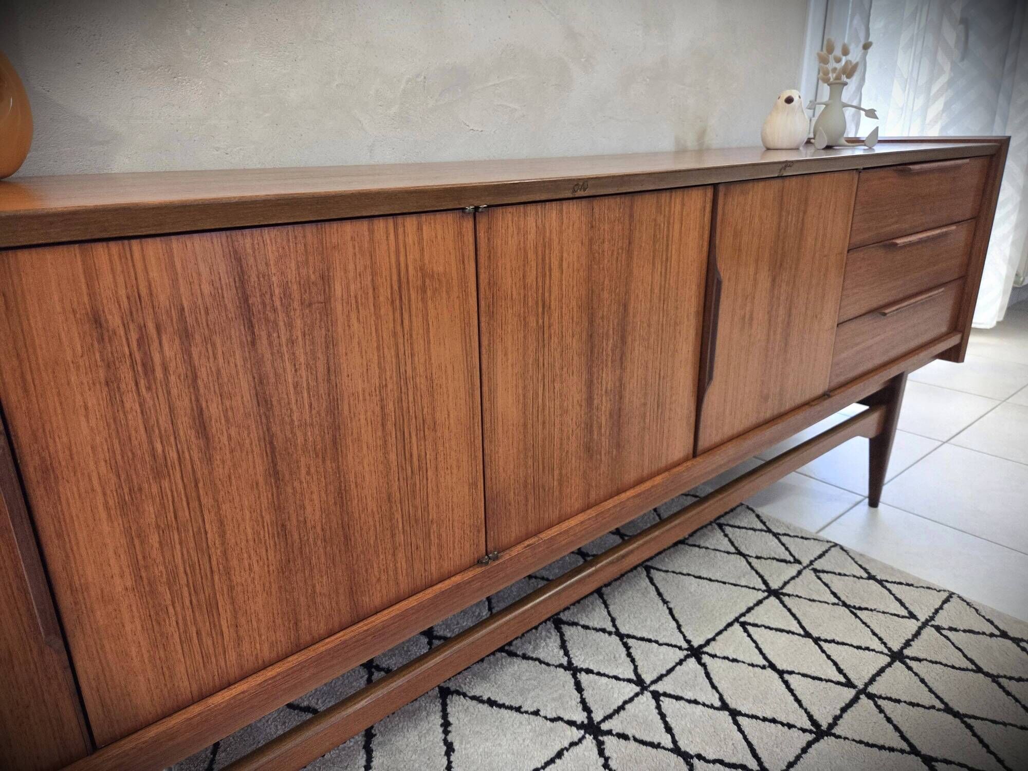 Low teak sideboard Scandinavian design