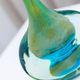 Vintage glass vase MDINA "Lollipop" - blue and green tones, by Michael Harris, 1970s