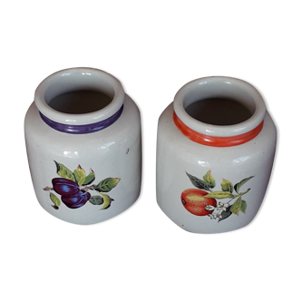 Set of 2 sandstone mustard pots