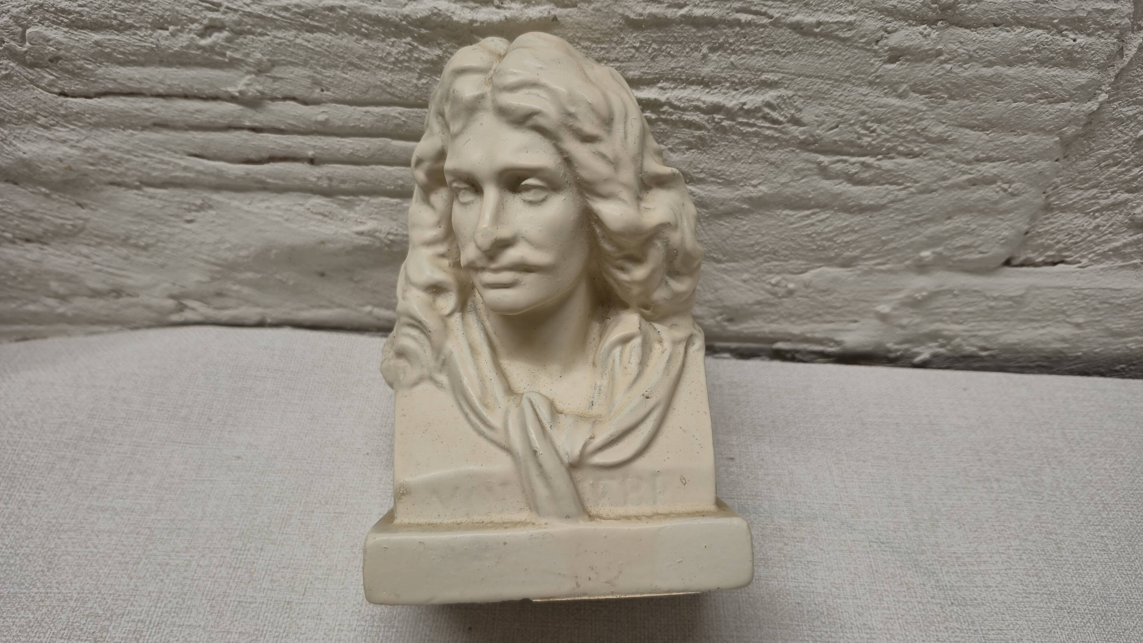 Antique Molière Bust Statuette