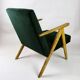 Fauteuil vintage velours verts Var B310 années 1970