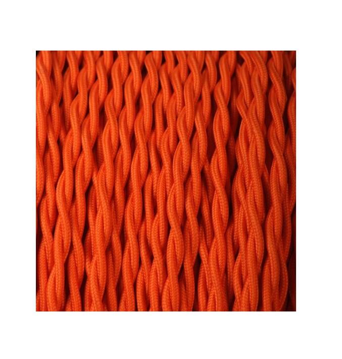 Ribbed globe pendant light, 2 m fabric cable