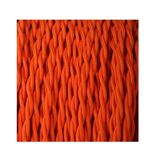 Ribbed globe pendant light, 2 m fabric cable