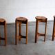 Ensemble de 4 tabourets de bar, design français, années 1970