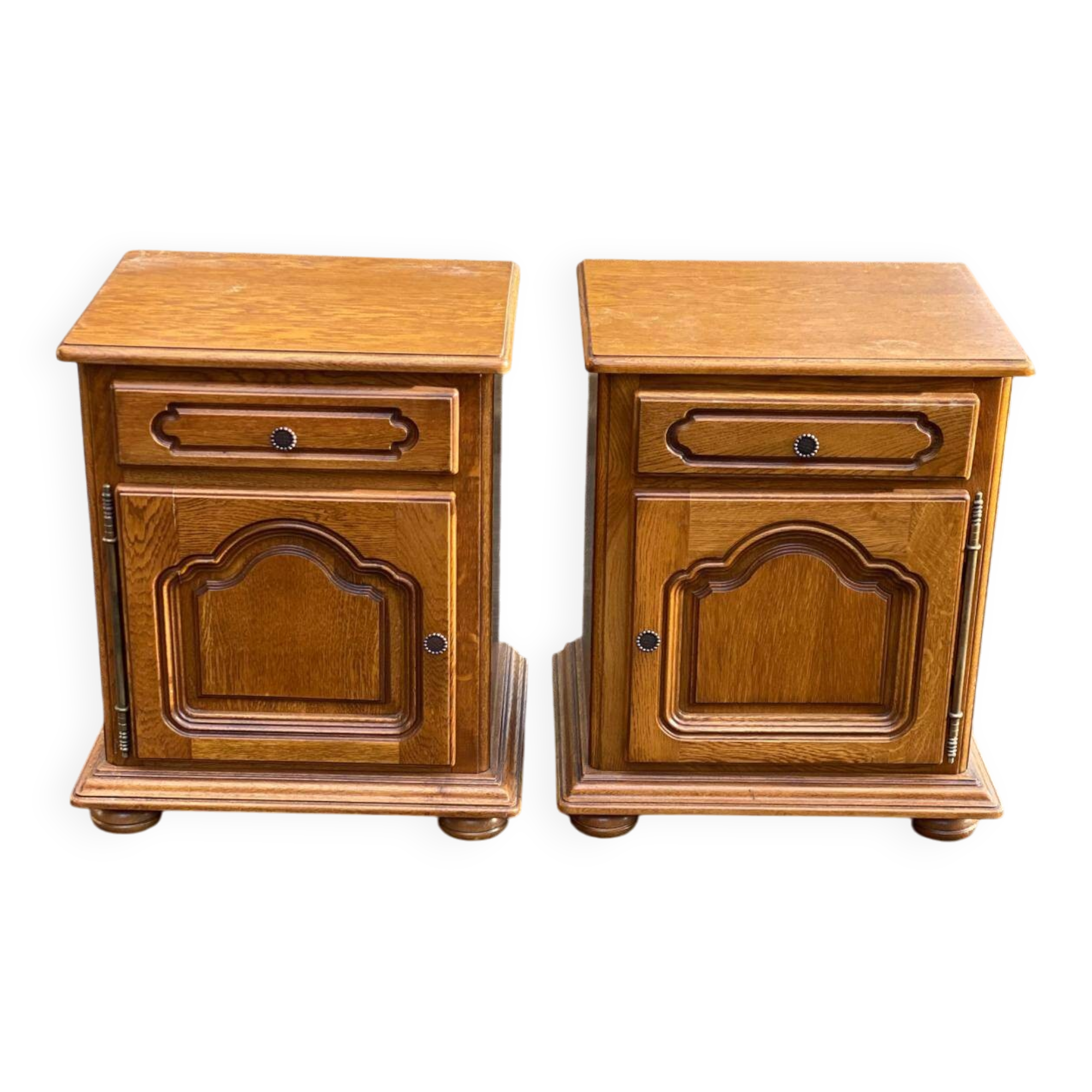 2 Louis XIV bedside tables made of wood from the 20th century.