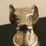 Calice or silver metal glass with dog's head 19th century