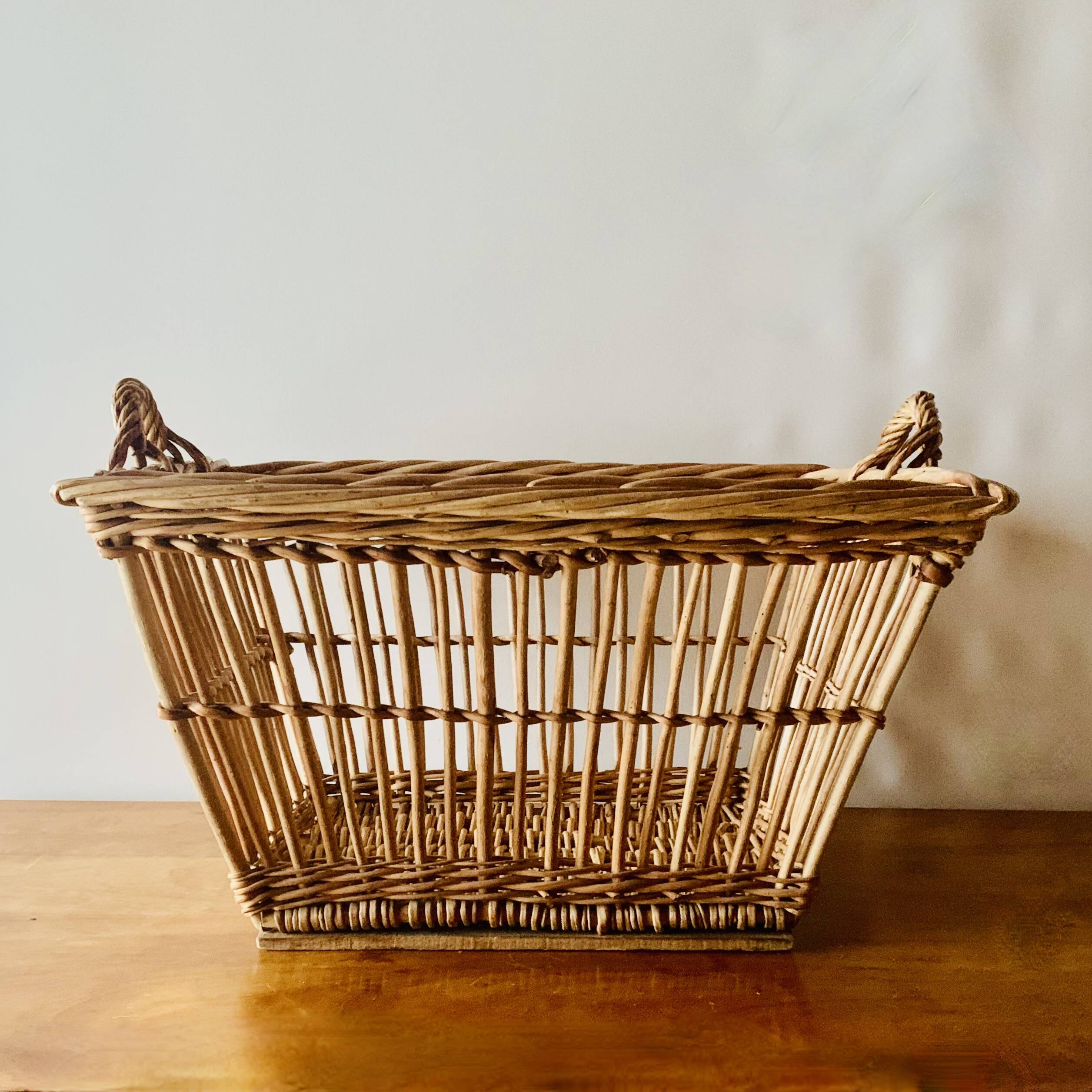Large vintage wicker basket
