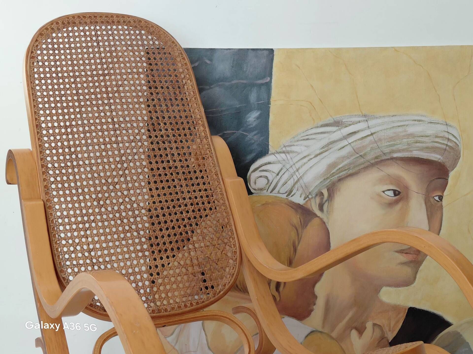 Vintage Curved Wood and Cane Rocking Chair - Thonet Style No. 1