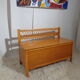 Trunk bench vintage wood and rattan of the 1950s