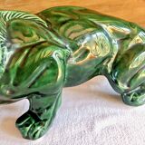 Statue lion Art Déco 1930 craquelé Saint Clément
