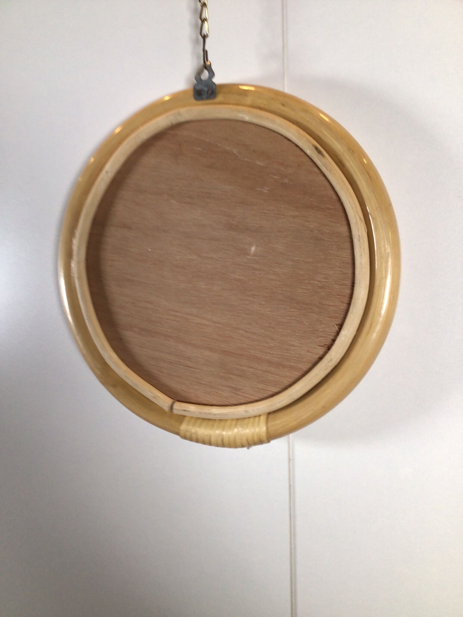 rattan round mirror