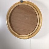 rattan round mirror
