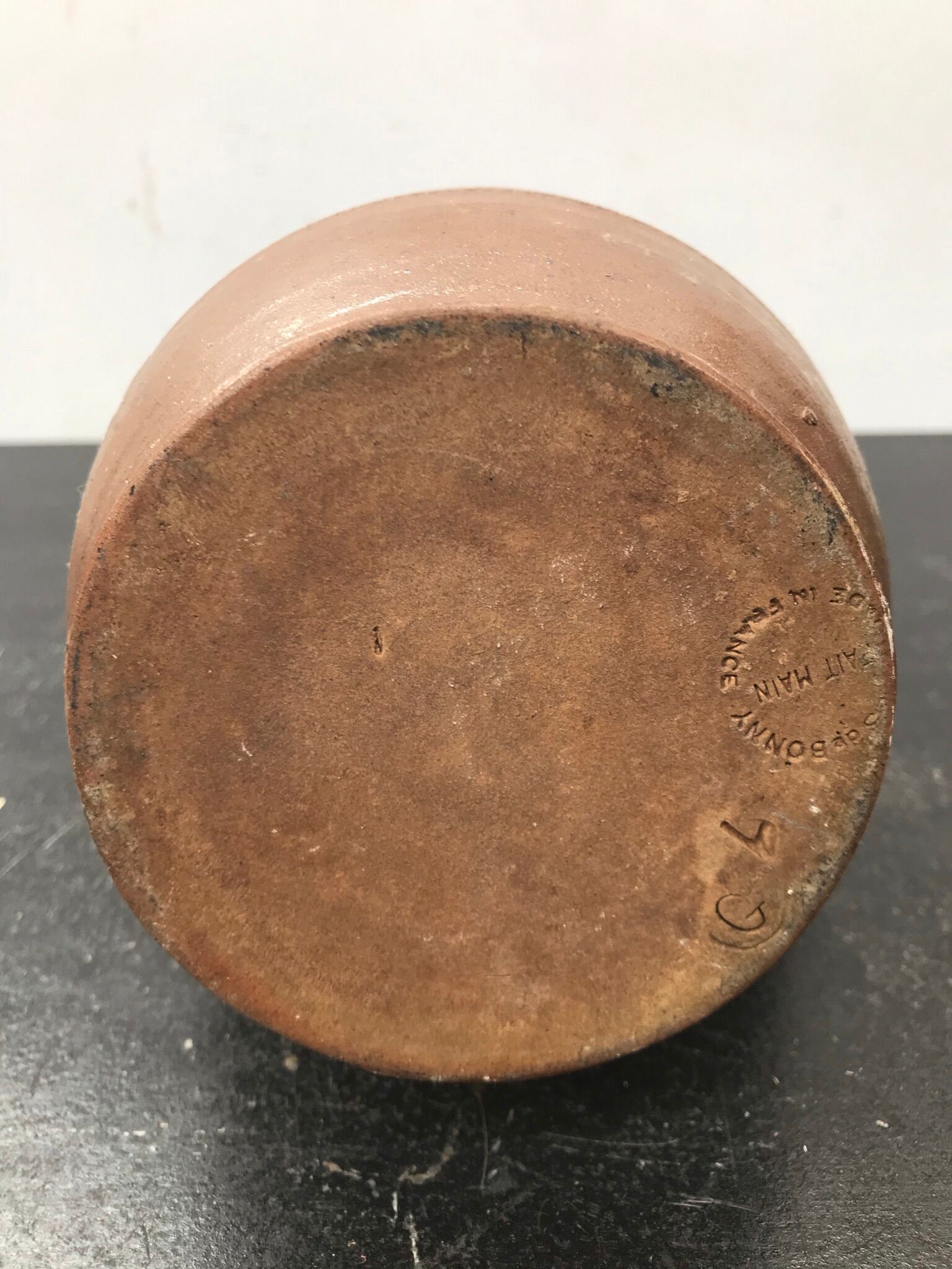 Former PITCHER BONNY Brown Sandstone Light Ciselé 70s FRANCE Vintage