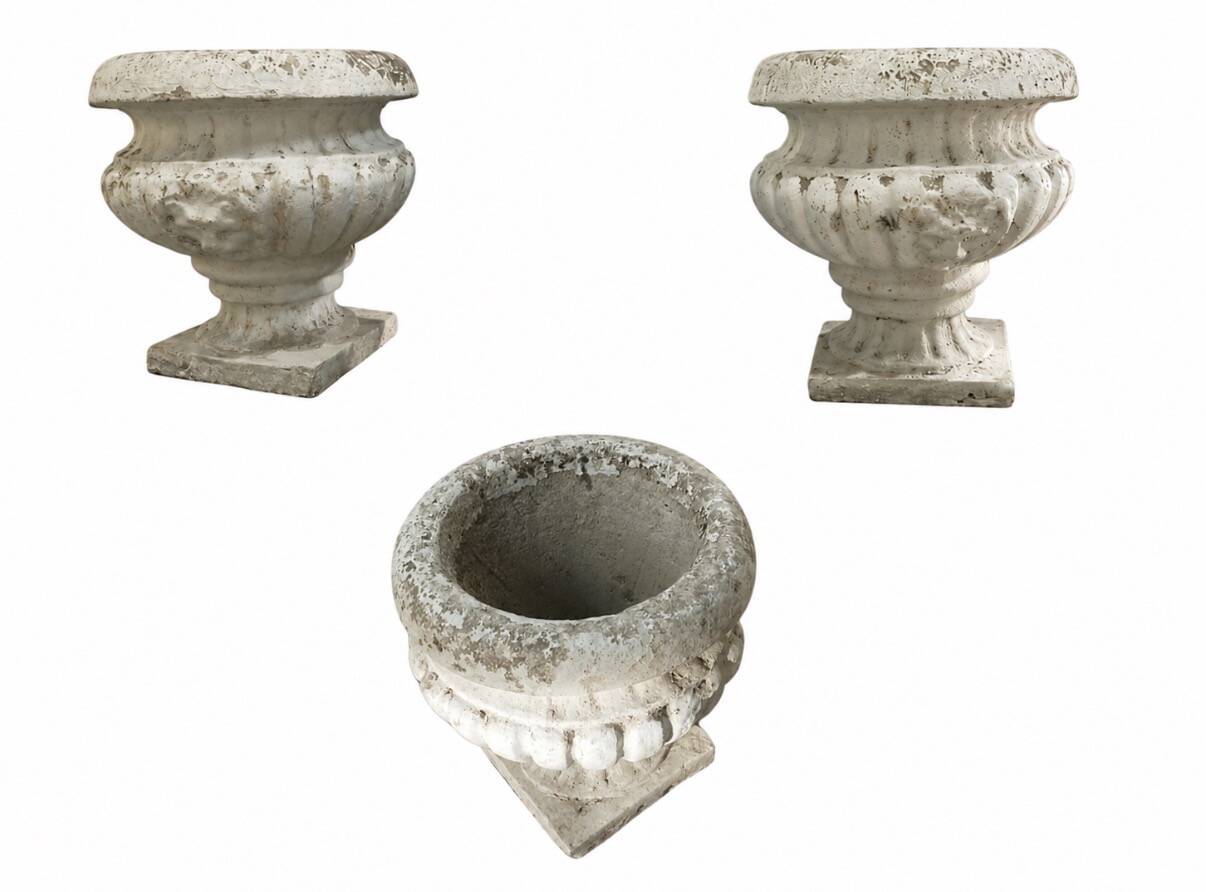 Pair of cement vases from the 1920s