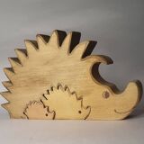 Vintage Wooden Puzzle Hedgehog Toy Decoration