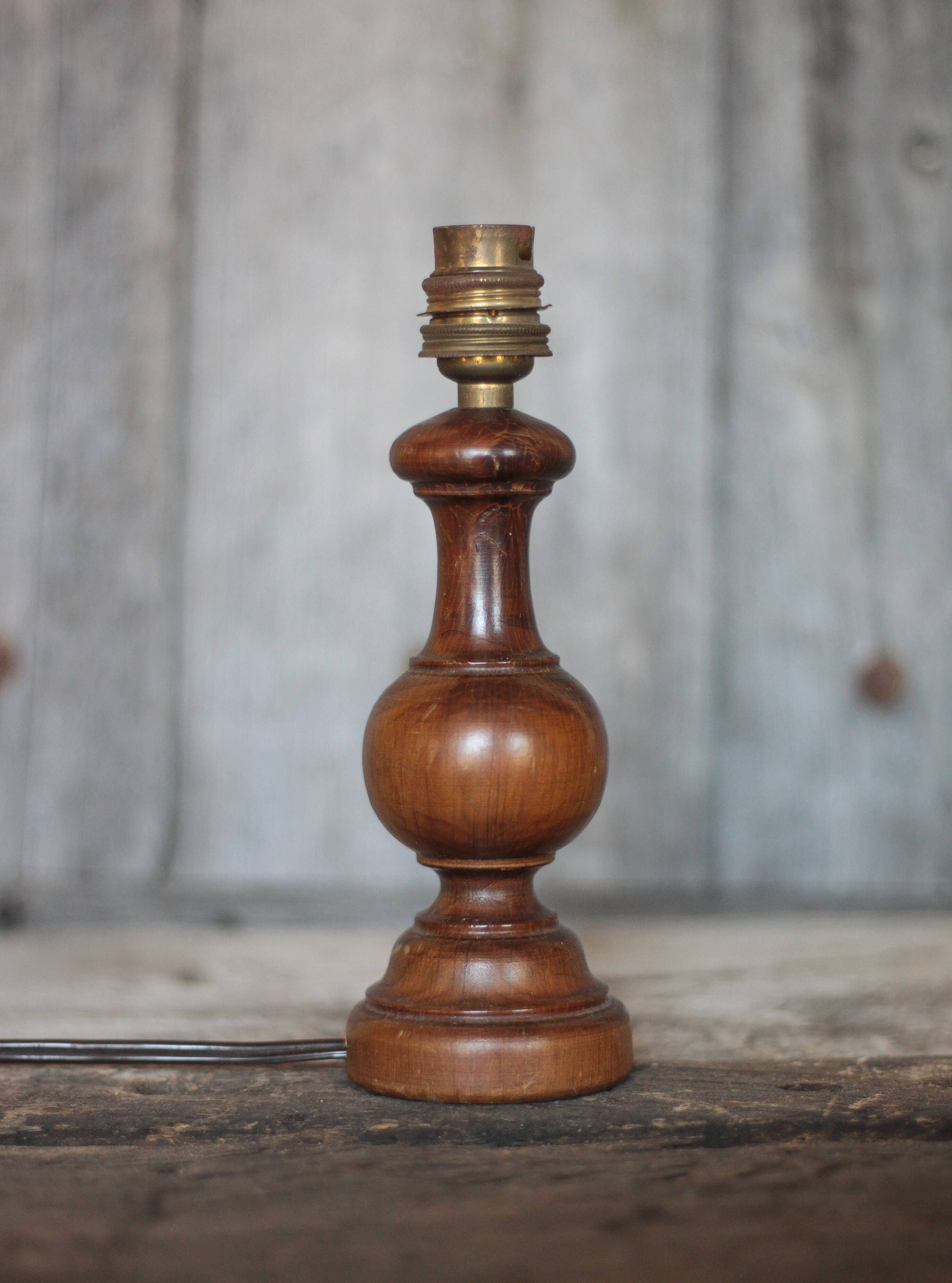wood lamp, vintage wooden lamp base, table lamp, living room lamp