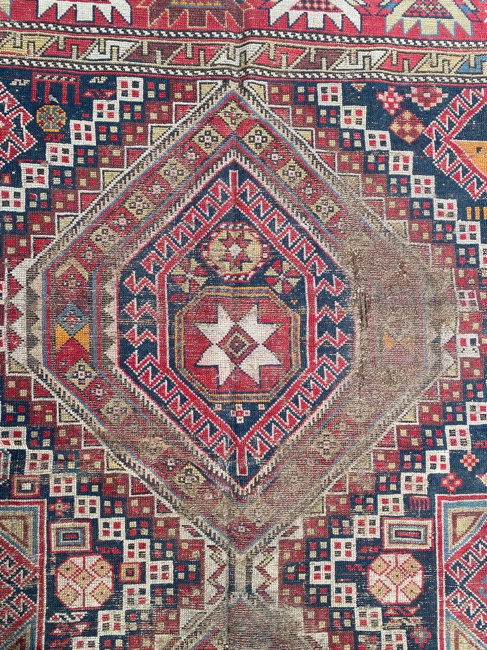 Antique carpet chirwan daghistan handmade 177x350 cm