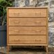 Commode pieds compas et chêne brut massif  1960