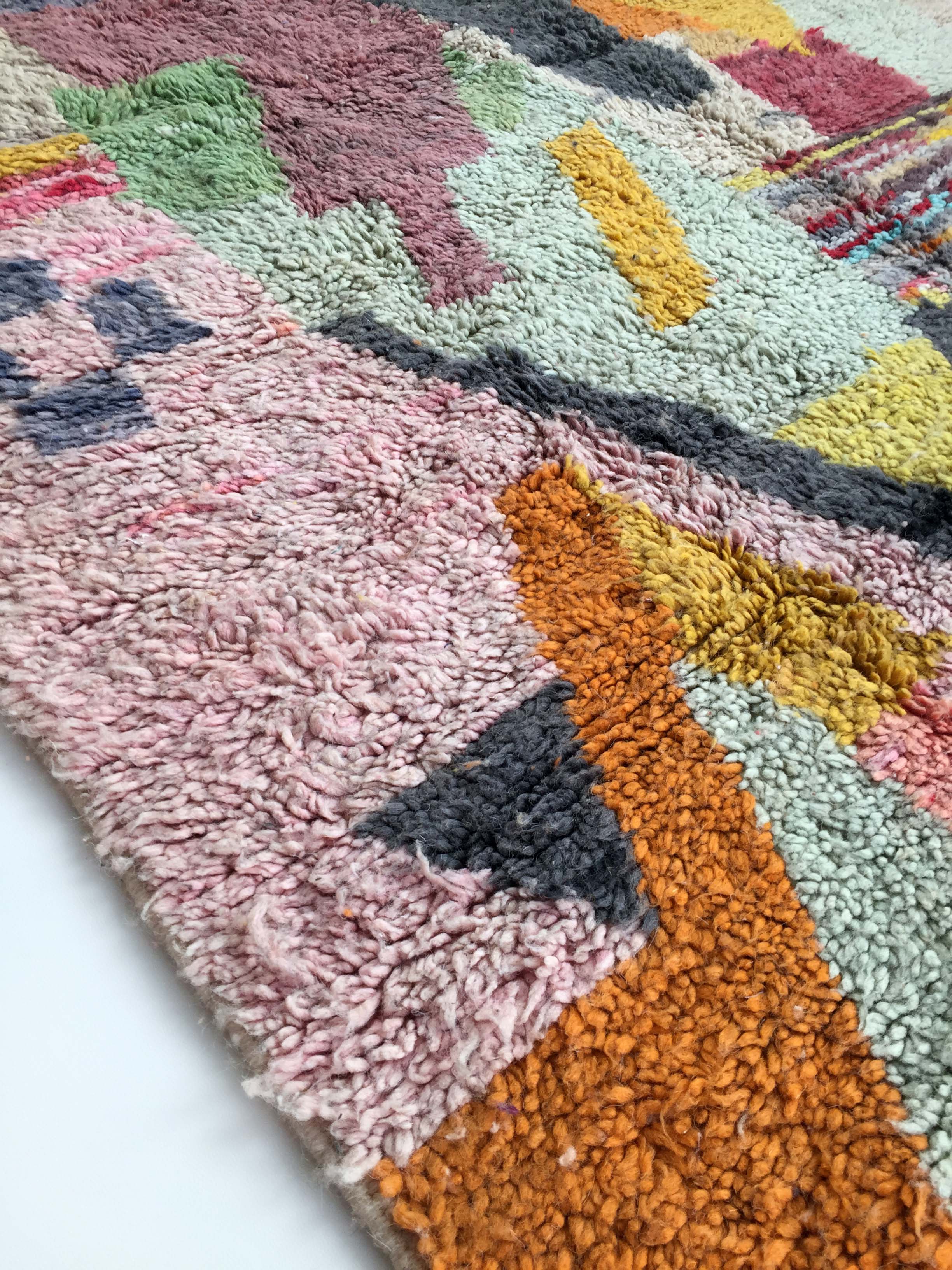 Moroccan Berber carpet Boujaad with colorful patterns 250x152cm