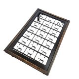 French brutalist coffee table, forged wrought iron, shepherd with dog and his herd, 1970s, transparent glass top