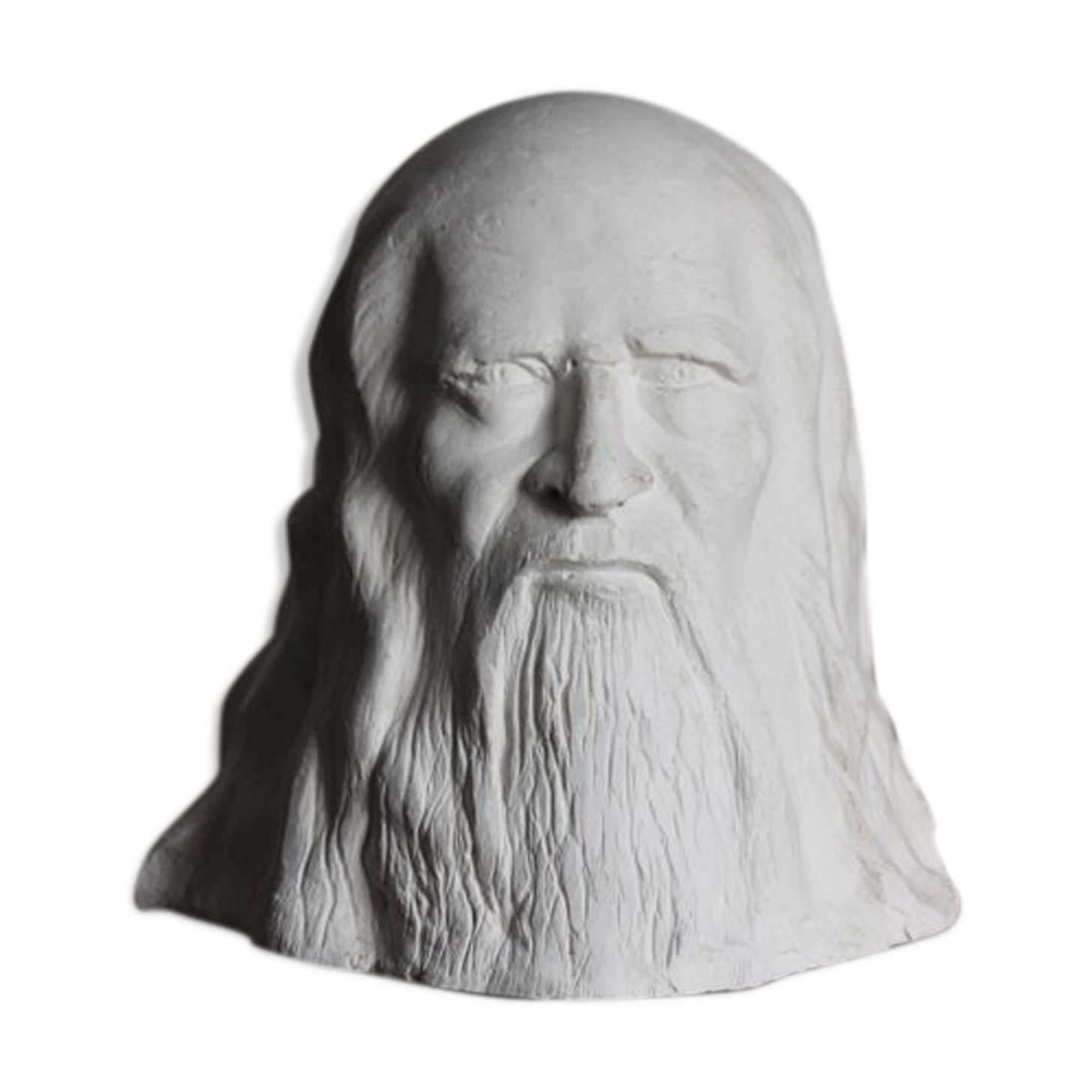 Plaster head depicting Leonardo da Vinci