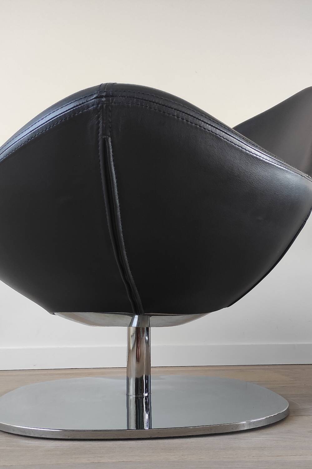 Pair of Tirup Ikea leather armchairs