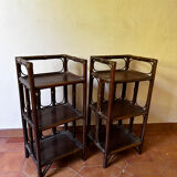 Set 2 rattan side tables / bedside tables year 50