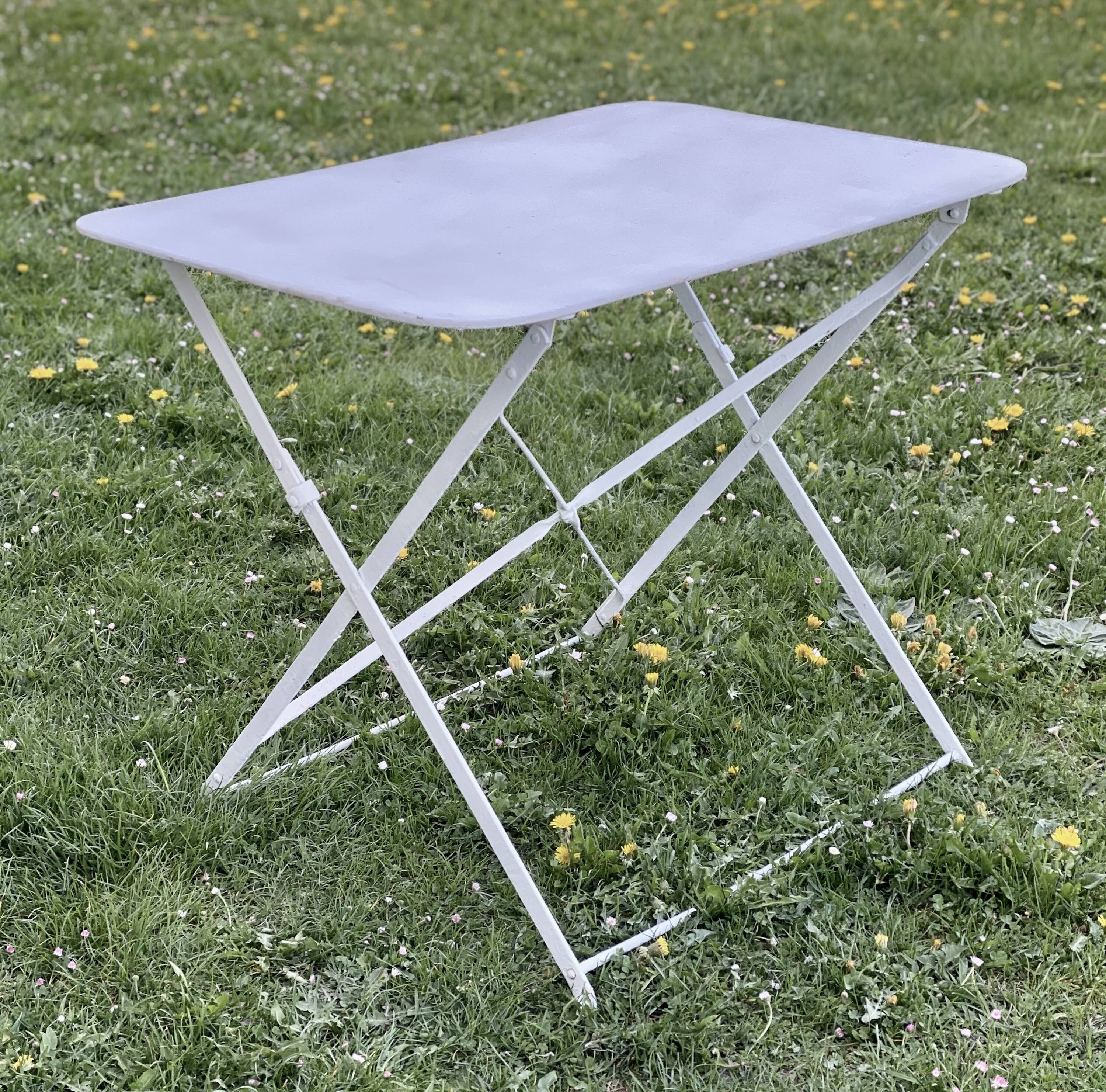 Vintage 1950s wrought iron folding garden table