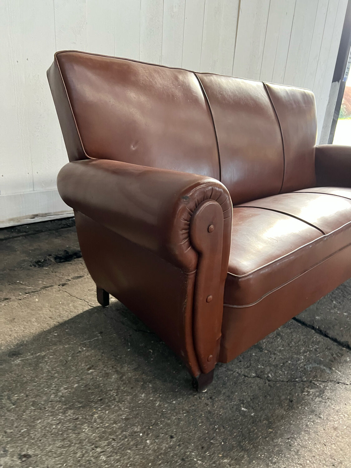 Leather club sofa