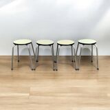 Vintage stackable stools Formica beige 1960