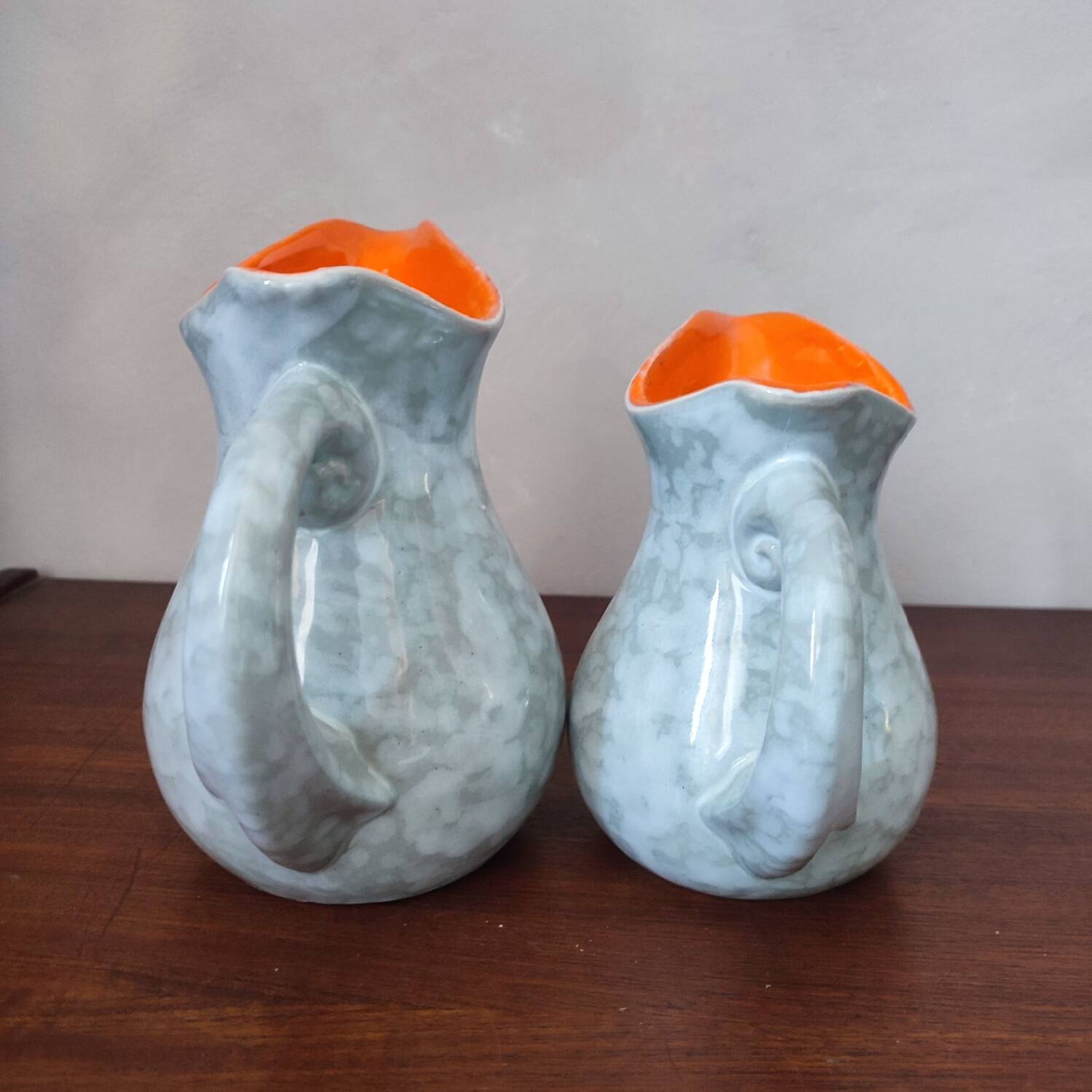 Pair of ceramic pitchers