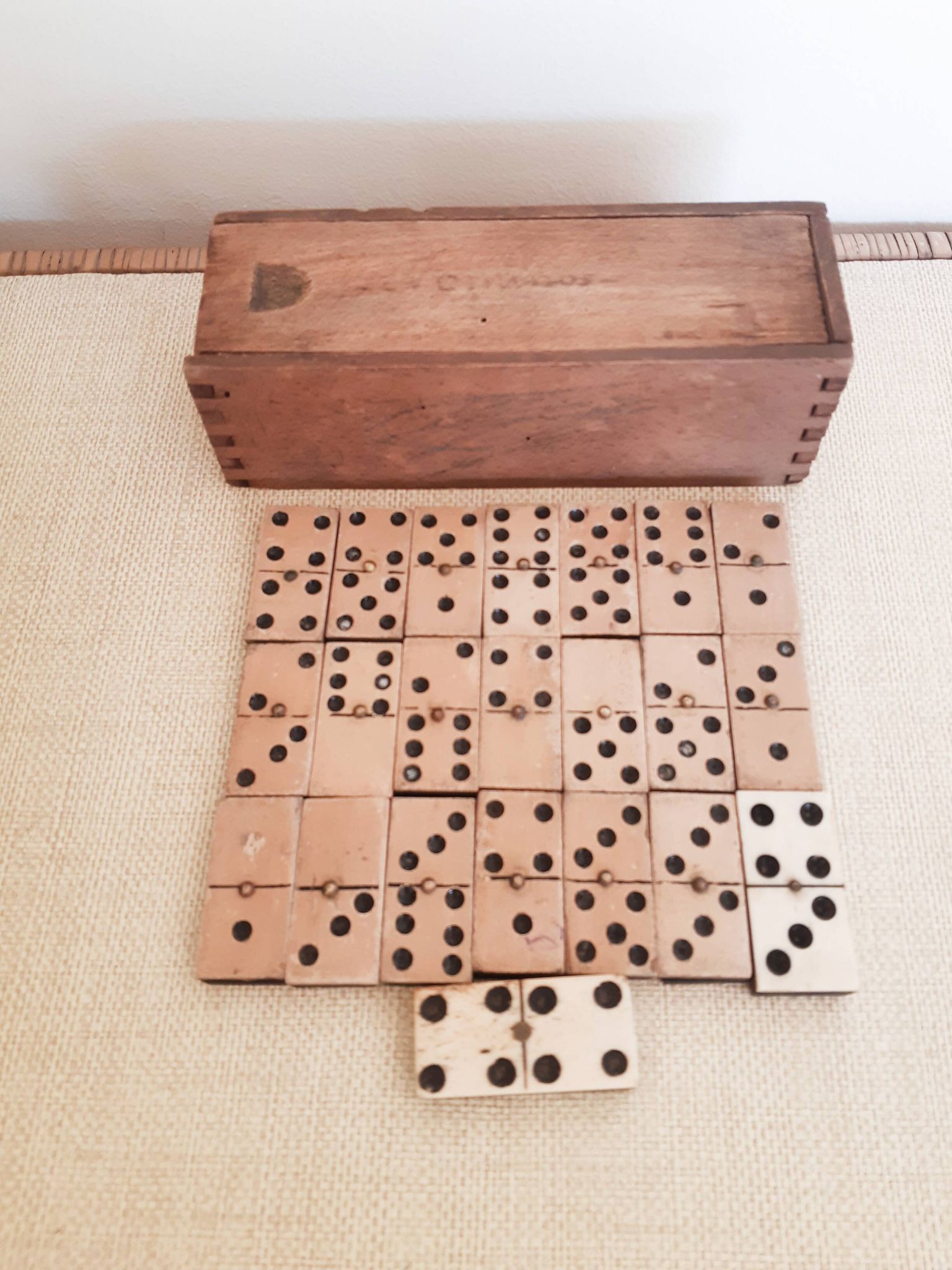 Old wooden domino game