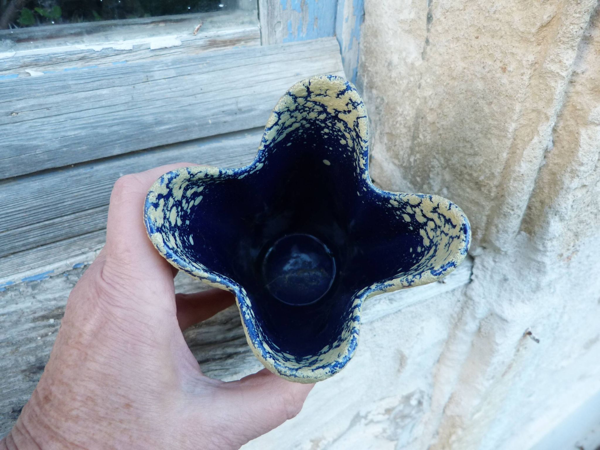 Vintage 1960s ceramic vase, Fat Lava, Clamecy