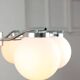 Lustre Vintage en Chrome et Opaline, Italie, années 1970