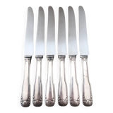 6 silver metal knives, 1930