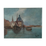 Oil painting on canvas Venetian landscape