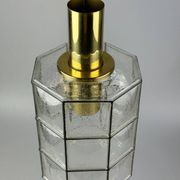 Suspension des années 60 70 Glashütte Limburg Allemagne verre et laiton Space Age