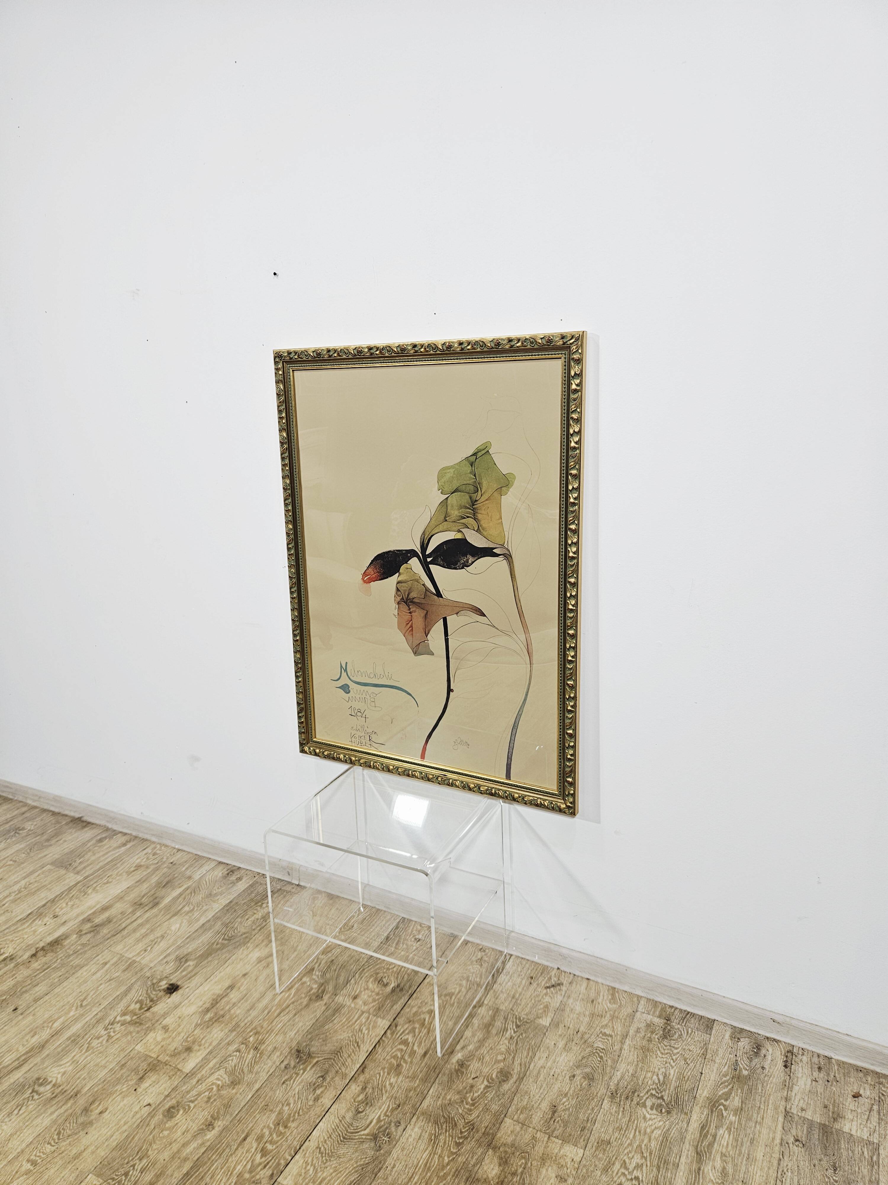 Lithograph Melancholy 109cm x 81cm, aut. B. Bruni, Edition Volker Huber