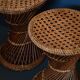 Tabouret diabolo osier vintage