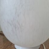 Lampe œuf en verre rose années 70