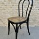 Bistro chair in black lacquered wood and seat in cannage