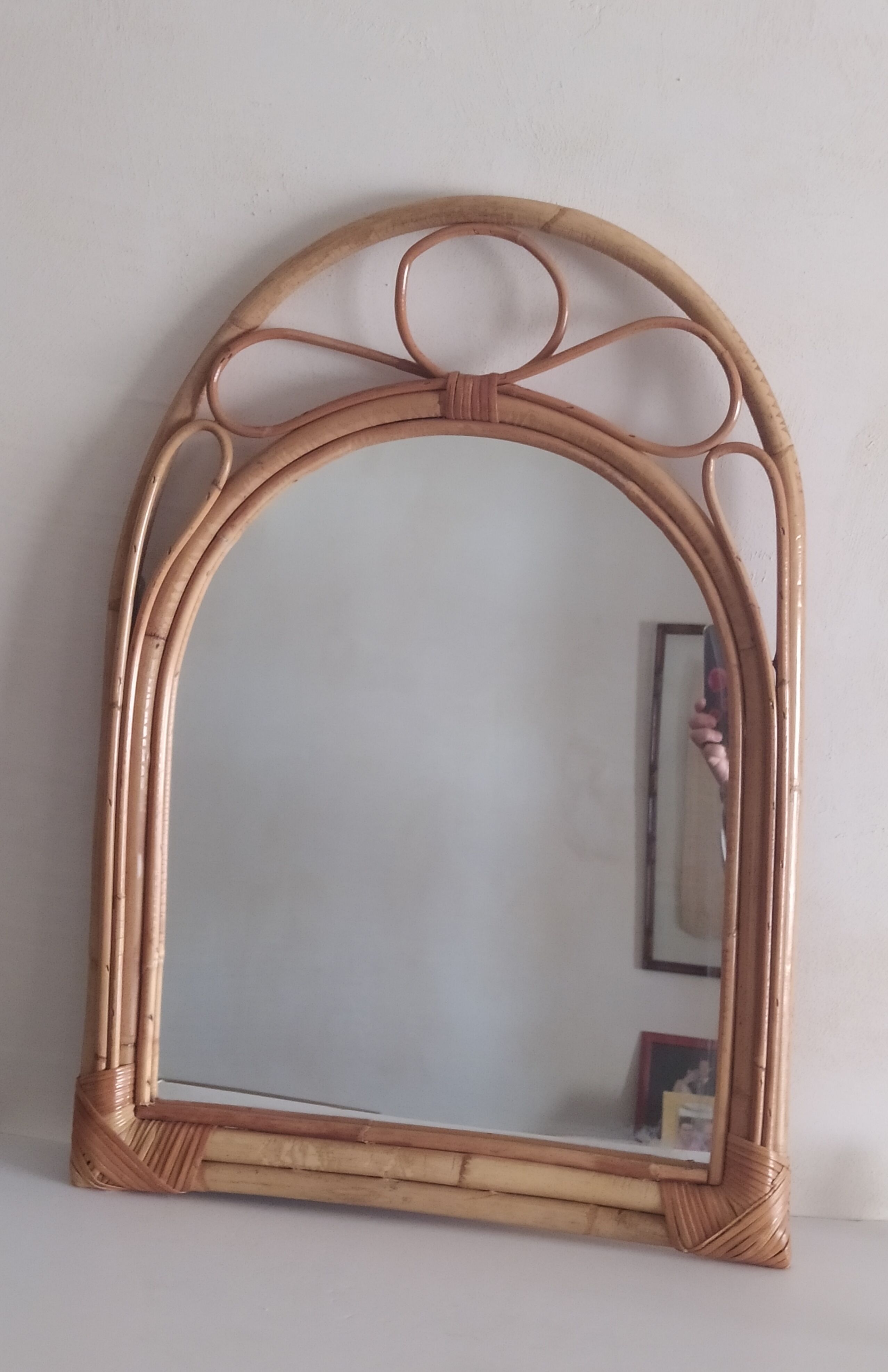 Vintage bamboo mirror 50x72cm