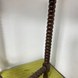 Round turned wood side table