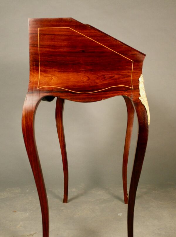 Bureau de pente marqueté de style Louis XV époque napoléon iii