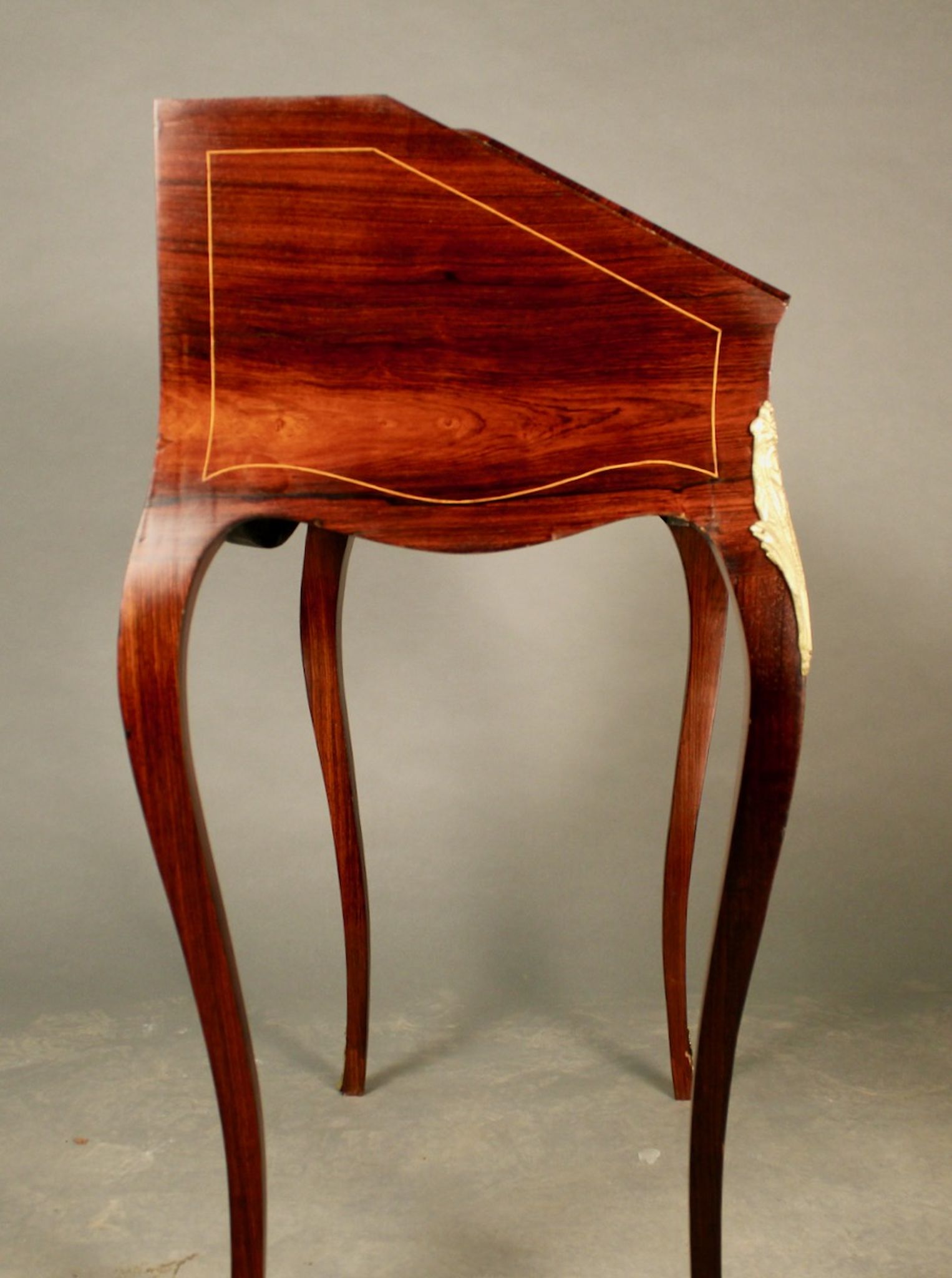 Bureau de pente marqueté de style Louis XV époque napoléon iii