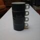 4 tasses bistrot bleu nuit et blanches
